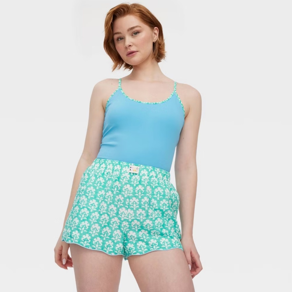 Roller Rabbit x Target Stamped Floral Green  Poplin Boxer Shorts L IN HAND